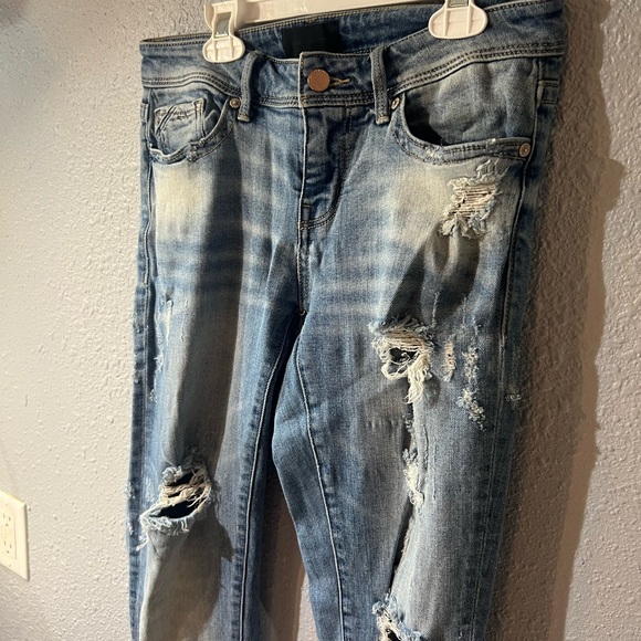 Buckle black distressed skinny jeans - Picture 7 of 8